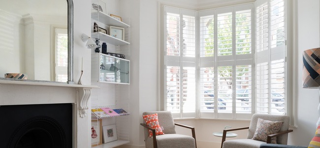 Plantations blinds on bay windows