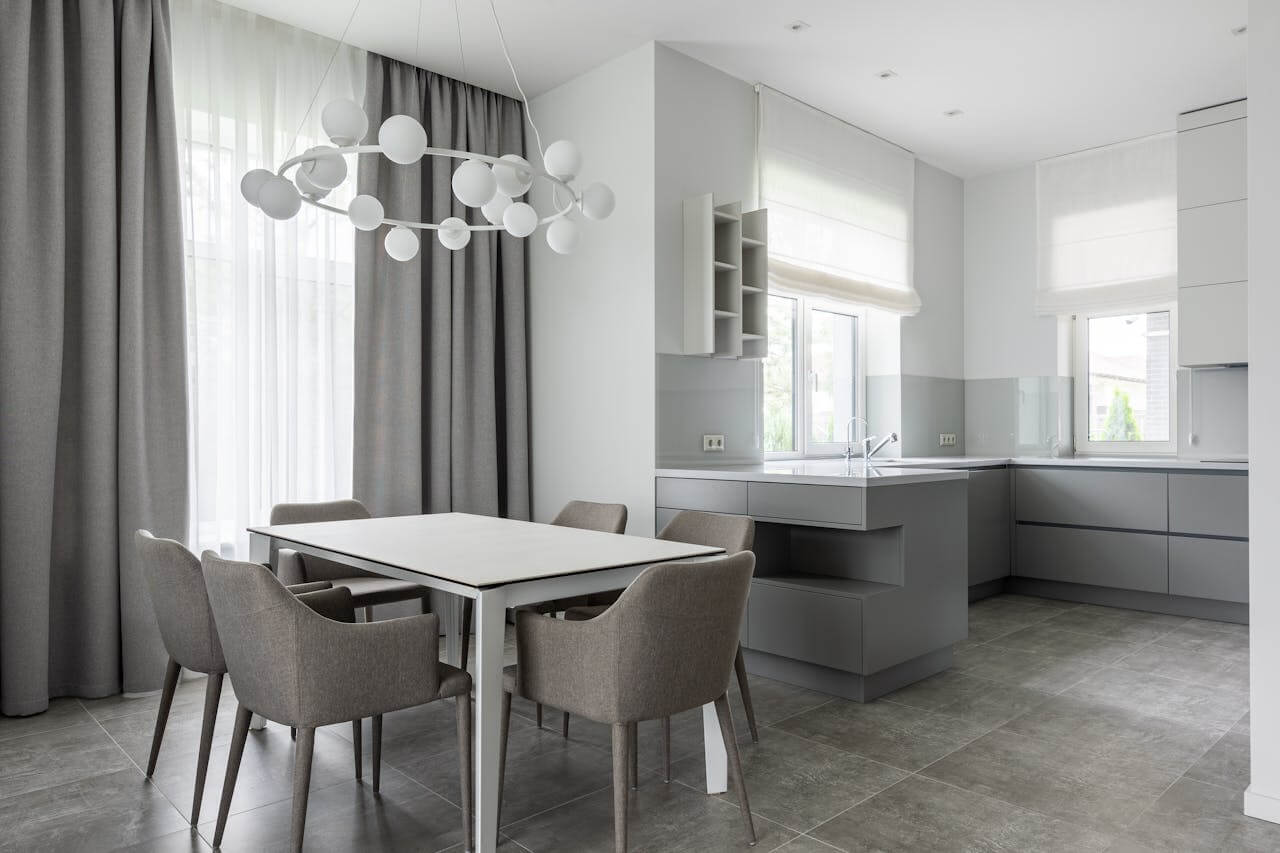 dual roller shades in modern home